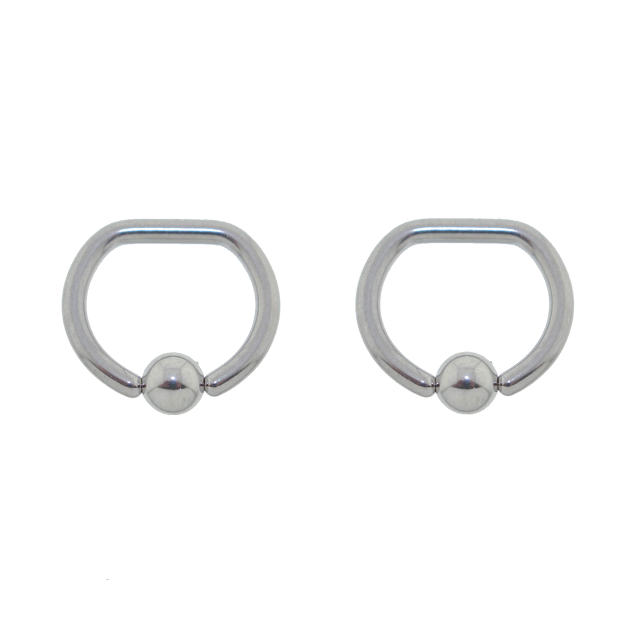 Pair of Steel Captive Bead D-Ring CBR Earrings 16 or 14 Gauge | eBay